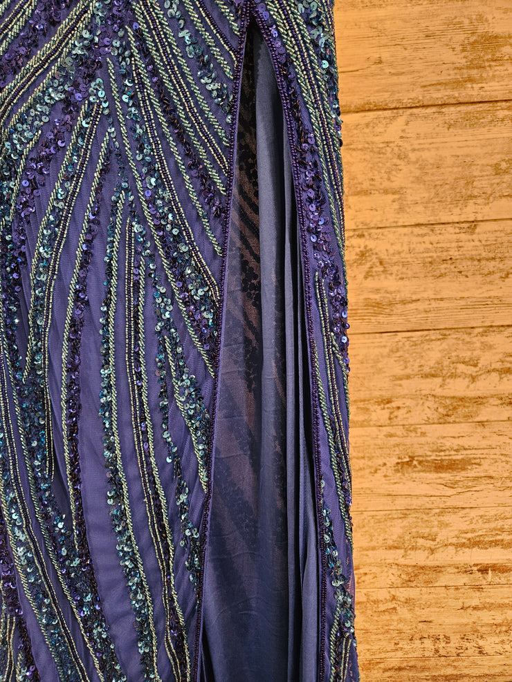 ROYAL BLUE SPARKLY LONG DRESS