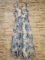 BLUE/WHITE FLORAL A LINE (NEW)
