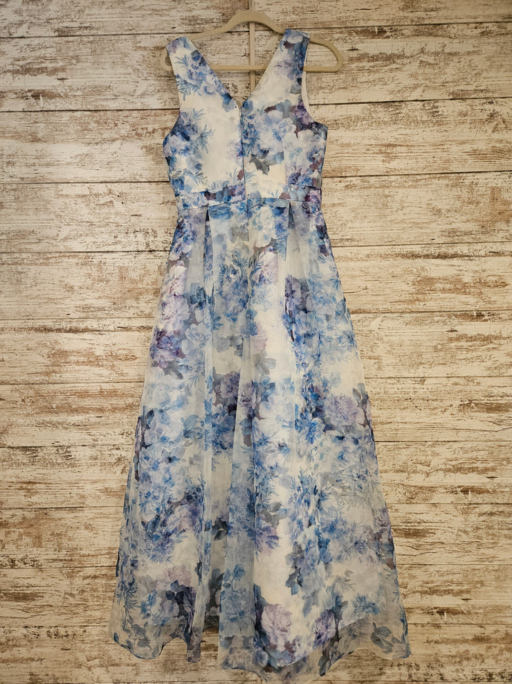 BLUE/WHITE FLORAL A LINE (NEW)