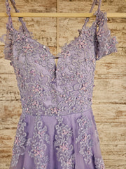 LAVENDER/FLORAL A LINE GOWN