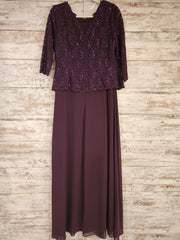 PURPLE LONG EVENING GOWN