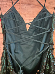 GREEN SPARKLY LONG EVENING GOW