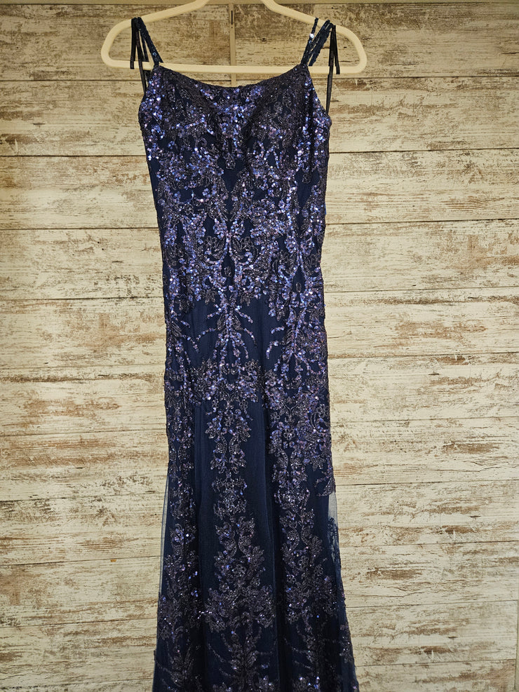 NAVY SPARKLY MERMAID GOWN