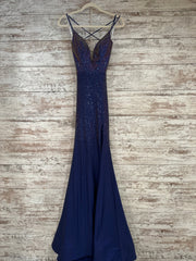 NAVY SPARKLY LONG DRESS