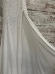 WHITE BEADED LONG DRESS
