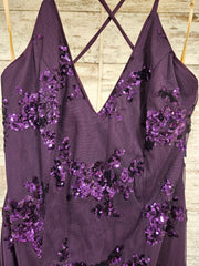 PURPLE SPARKLY LONG DRESS -NEW