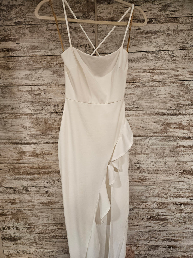 WHITE LONG EVENING GOWN