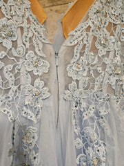 BLUE LAYERED A LINE GOWN