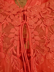 PINK/FLORAL A LINE GOWN