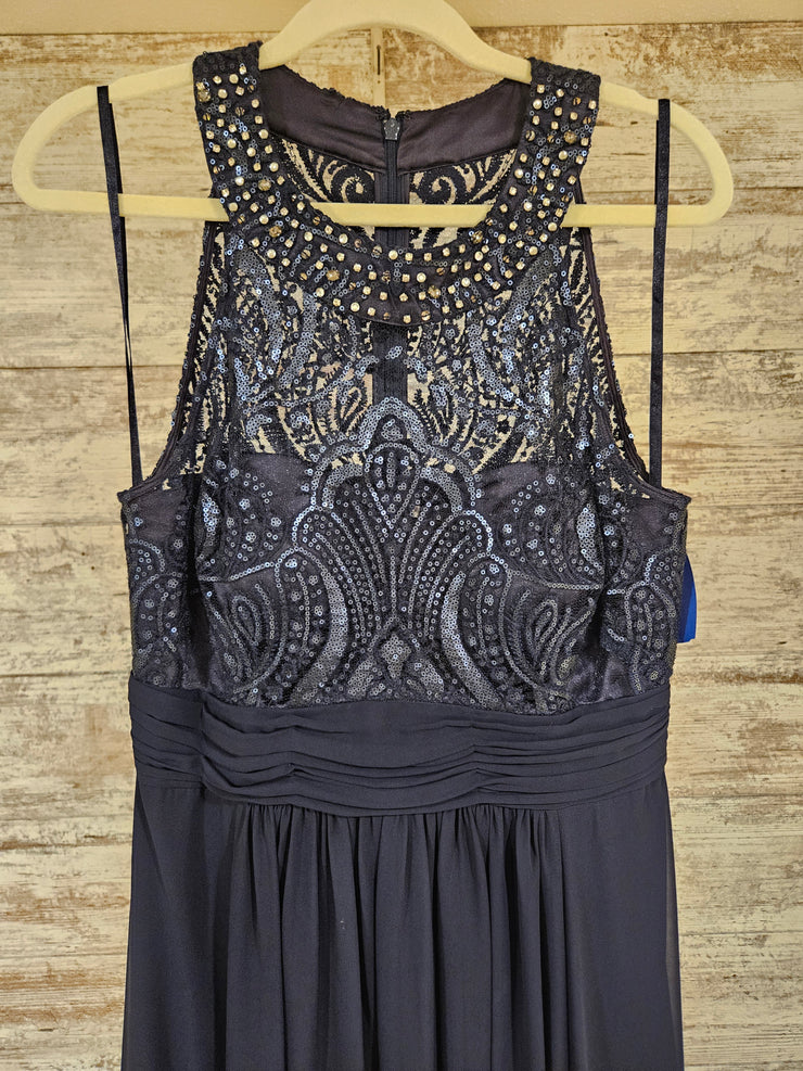 NAVY LONG EVENING GOWN