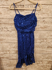 ROYAL BLUE SPARKLY SHORT DRESS
