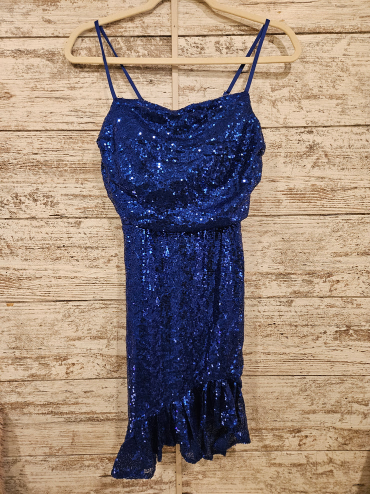ROYAL BLUE SPARKLY SHORT DRESS