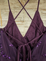 PURPLE SPARKLY LONG DRESS -NEW