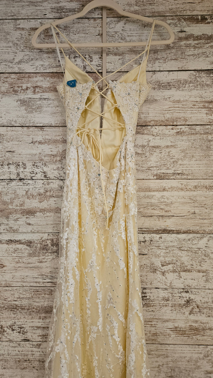 YELLOW/WHITE LONG DRESS (NEW)