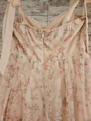 PINK/FLORAL A LINE GOWN (NEW)