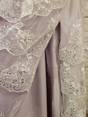 LAVENDER/FLORAL RUFFLED A LINE