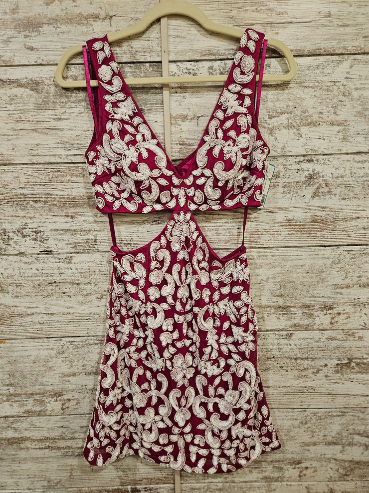 PINK/WHITE SHORT DRESS