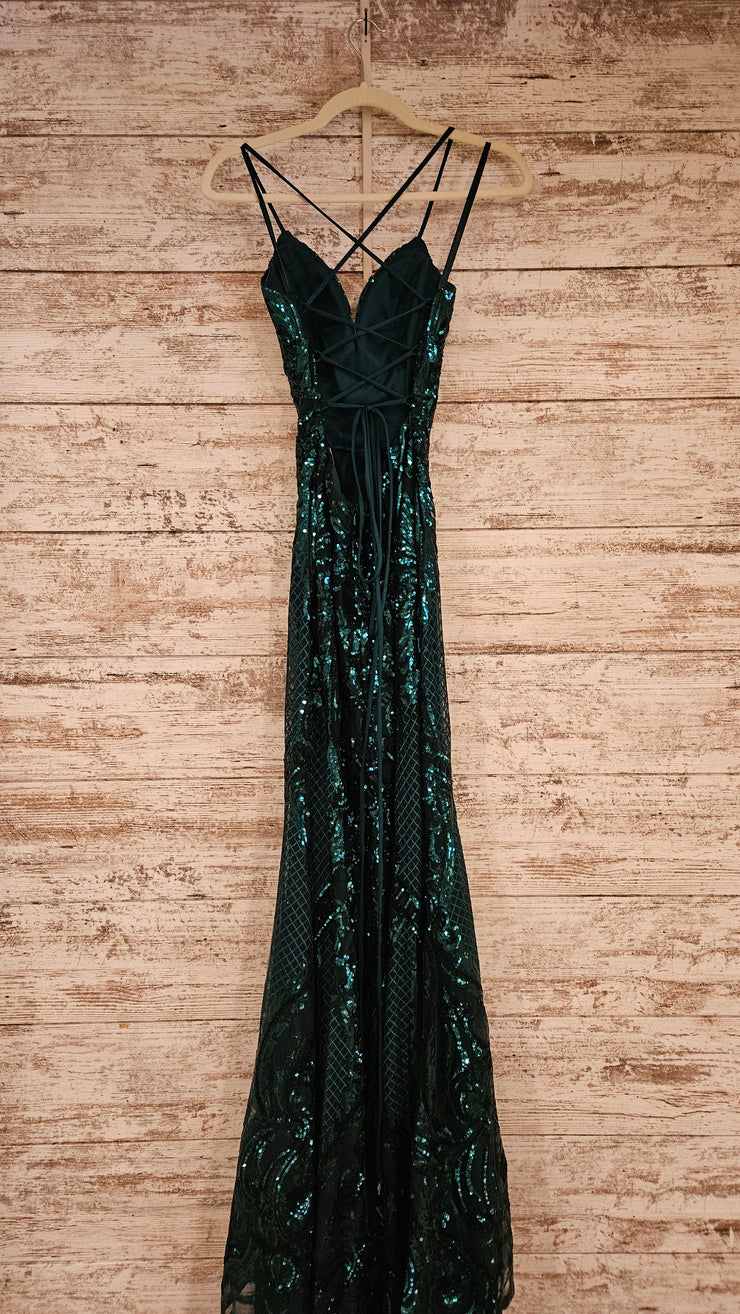 GREEN SPARKLY MERMAID GOWN