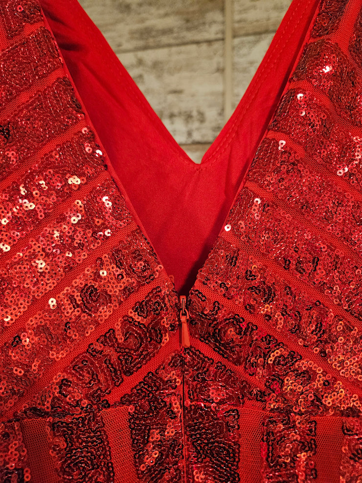 RED SPARKLY MERMAID GOWN (NEW)