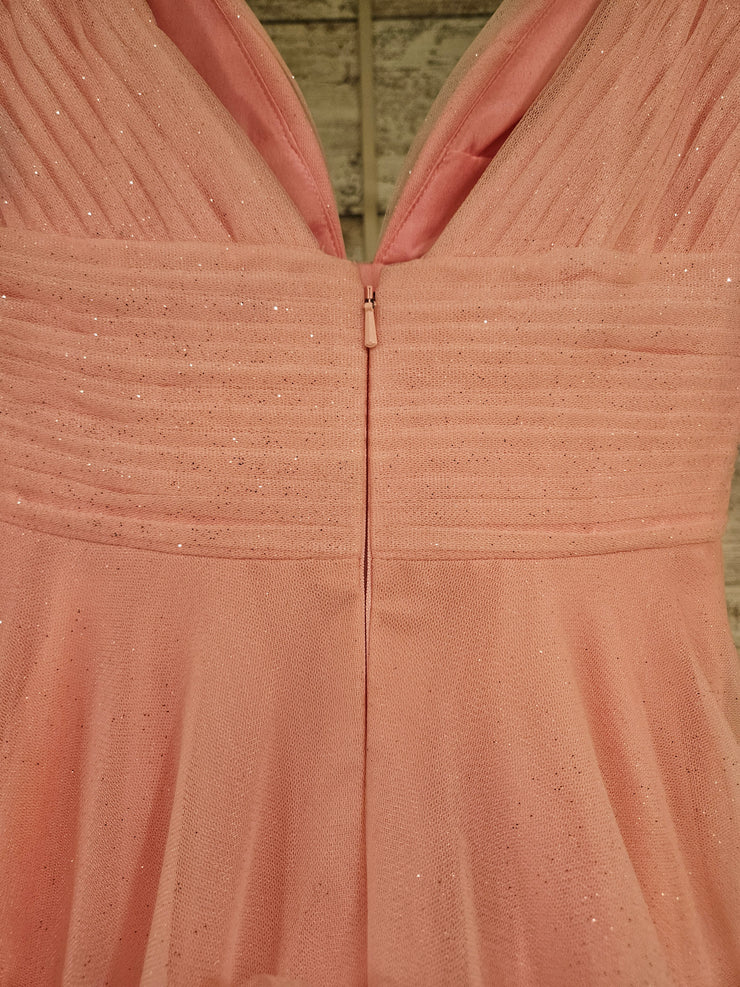 PINK RUFFLED A LINE GOWN $900