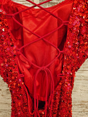 RED SPARKLY SHORT DRESS (NEW)