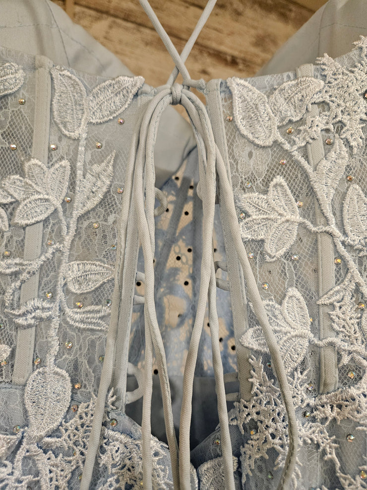 BLUE/FLORAL MERMAID GOWN (NEW)