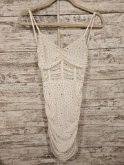 WHITE SPARKLY SHORT DRESS