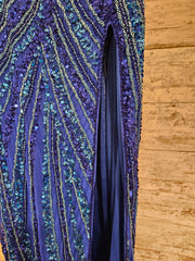 ROYAL BLUE SPARKLY LONG DRESS