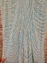 GREEN SPARKLY LONG DRESS