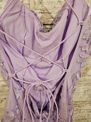 LAVENDER/FLORAL SHORT DRESS