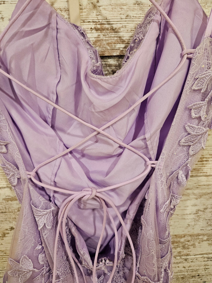 LAVENDER/FLORAL SHORT DRESS