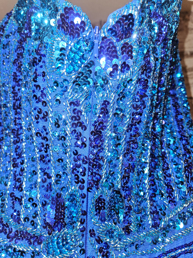 BLUE/ROYAL BLUE LONG DRESS$800