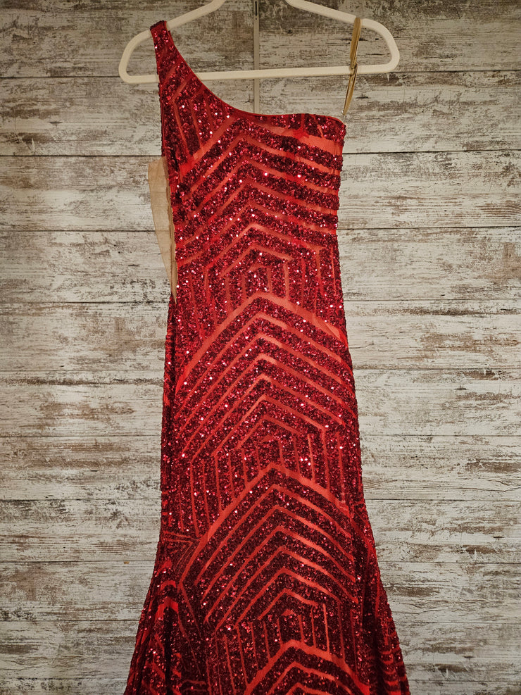 RED SPARKLY MERMAID GOWN
