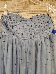 BLUE BEADED A LINE GOWN (NEW)
