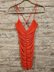 ORANGE SPARKLY SHORT DRESS