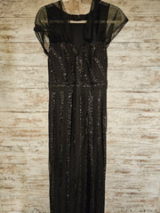BLACK SPARKLY LONG EVENING GOWN