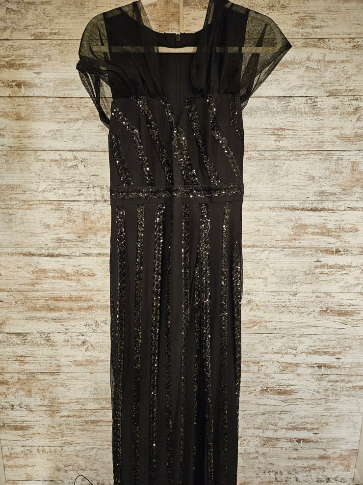 BLACK SPARKLY LONG EVENING GOWN
