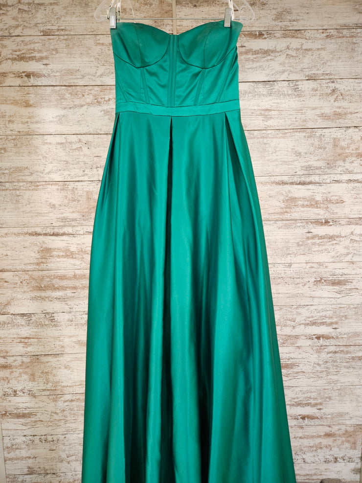 GREEN A LINE GOWN