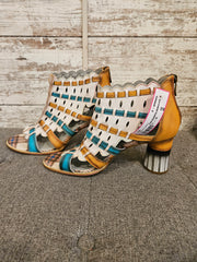 IVORY/COLORFUL SANDALS $130