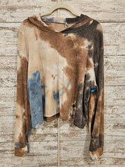 TAN/BLUE TYE DYE HOODIE (NEW)