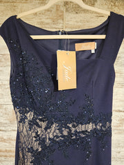 NAVY LONG EVENING GOWN (NEW)