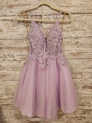 LAVENDER FLUFFY SHORT DRESS