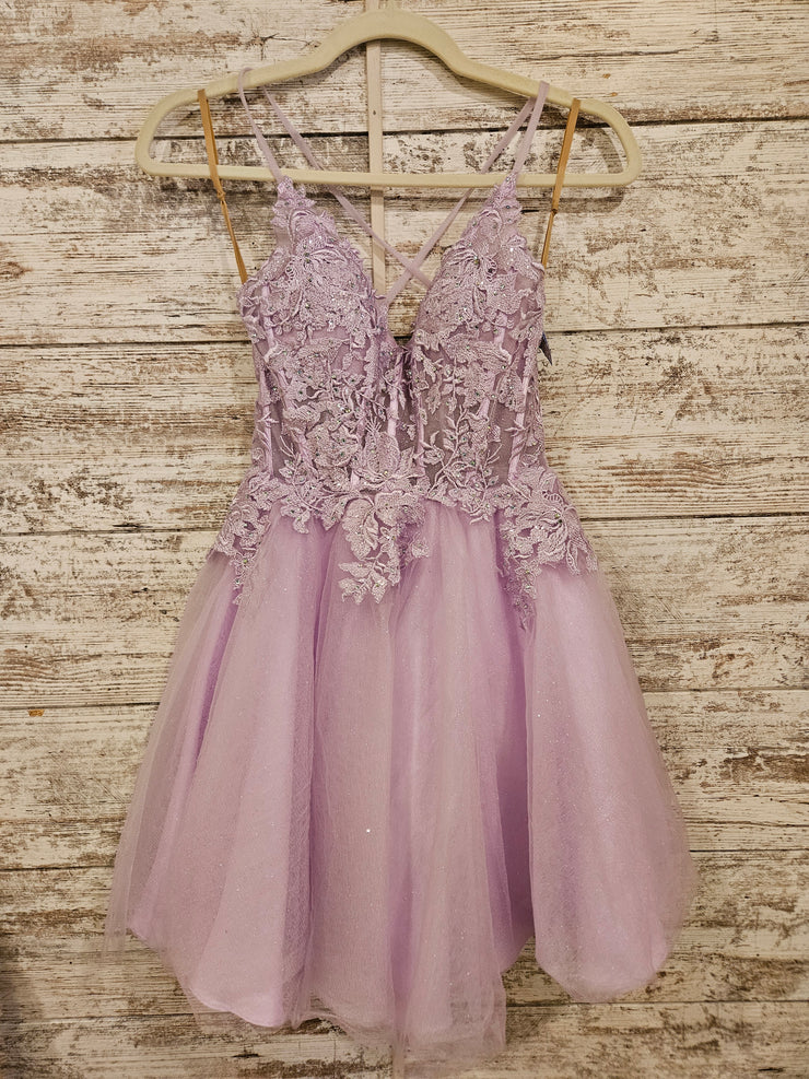 LAVENDER FLUFFY SHORT DRESS