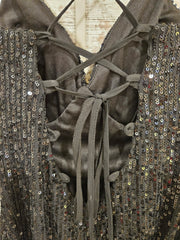 BLACK SPARKLY SHORT DRESS