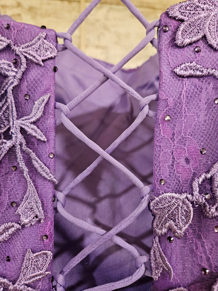 PURPLE/FLORAL MERMAID GOWN-NEW