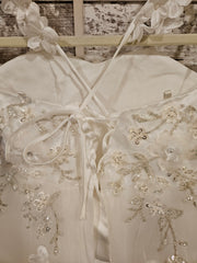 WHITE/FLORAL FLOWER GIRL-NEW