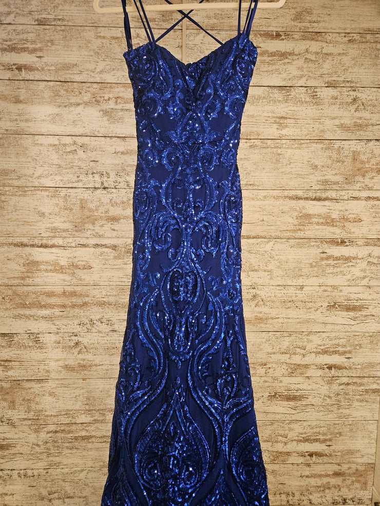 ROYAL BLUE SPARKLY LONG DRESS