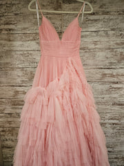PINK RUFFLED A LINE GOWN $900
