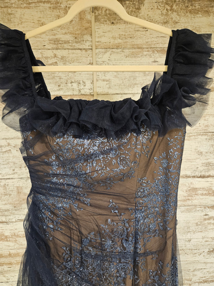 NAVY/NUDE LONG DRESS (NEW)