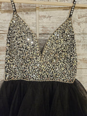 BLACK/SILVER SHORT DRESS